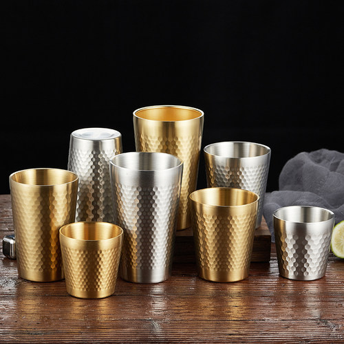 304不锈钢韩式双层大容量啤酒杯