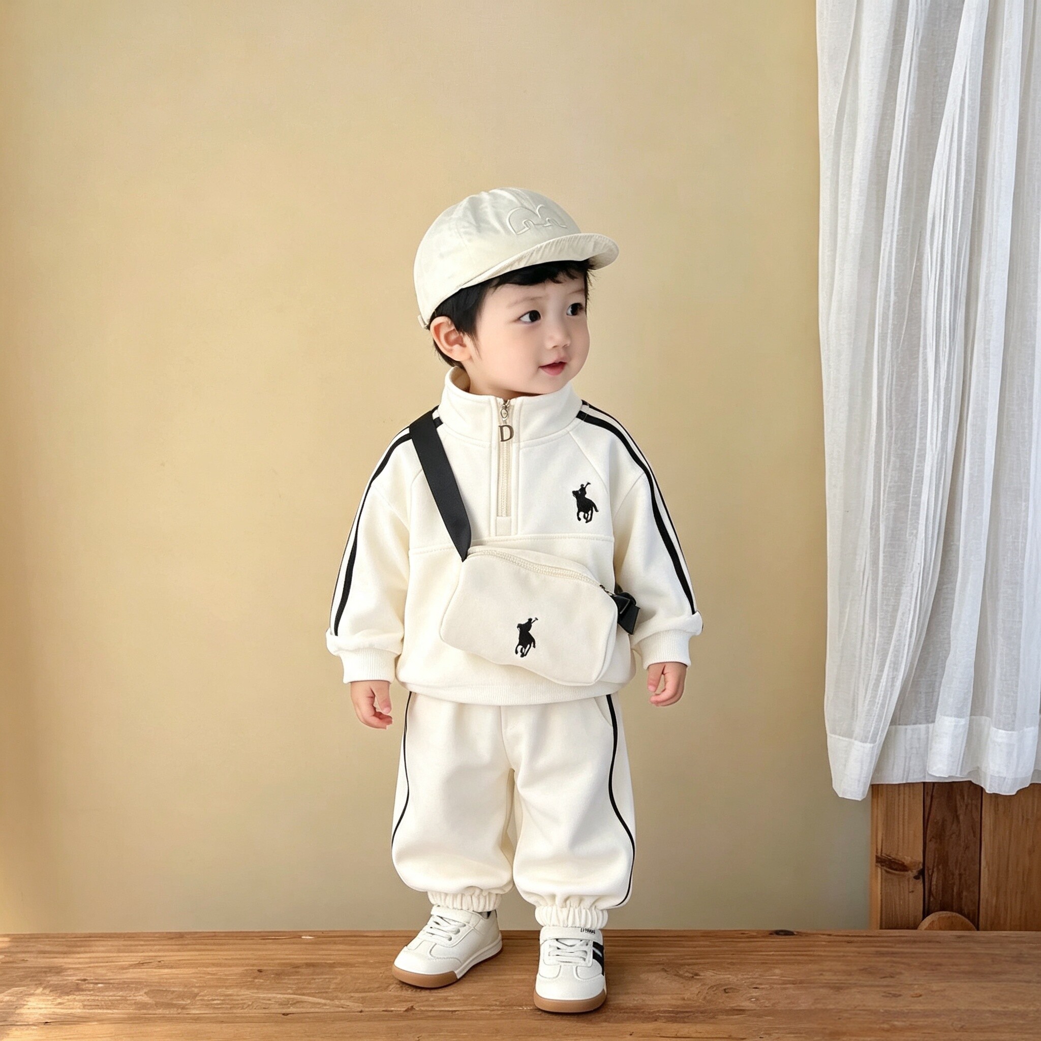 男童套装2026秋季新款童装刺绣卫衣套装女宝宝运动两件套韩版潮流