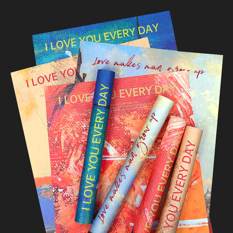 【恒文】抽象油画花束包装纸复古包花纸鲜花包装纸520七夕情人节