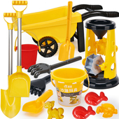 儿童沙滩玩具套装 男孩女孩宝宝海边沙漏铲子和桶玩沙子挖沙决明子