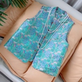 新中式 国风马甲春秋复古盘扣立领坎肩改良唐装 宋锦马夹背心女外搭