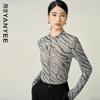 秋冬通勤简约上衣条纹内搭毛衣