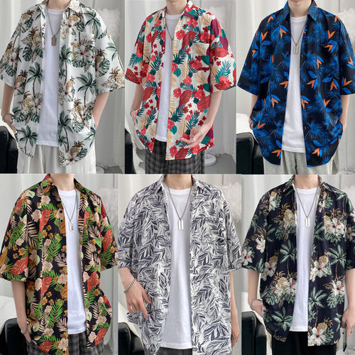 夏威夷衬衫沙滩痞帅花衬衣情侣潮