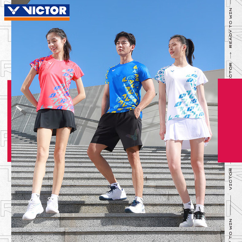 正品VICTOR胜利羽毛球服短袖T恤夏季透气速干专业运动大赛训练服