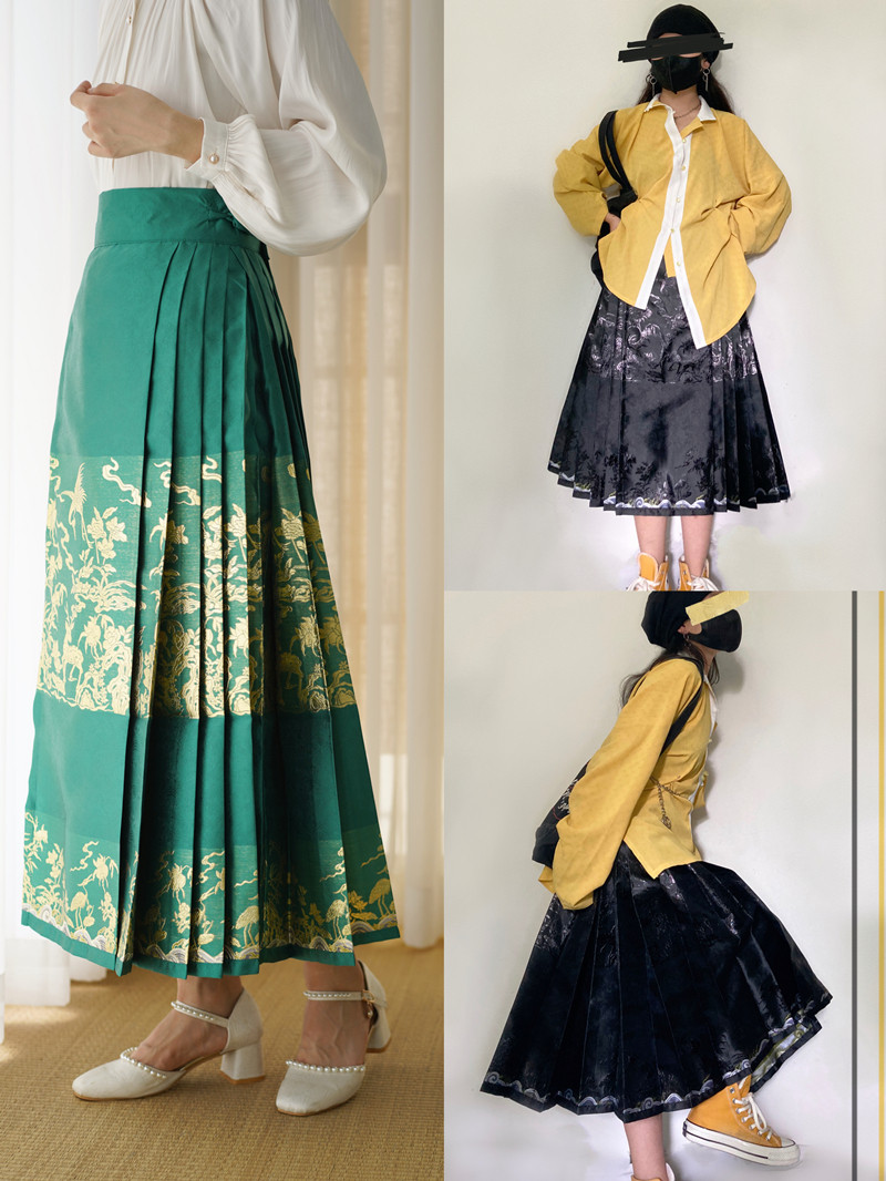 【鹿鹤同春】惜文中长款复原二创织金纱明制汉服马面裙春夏秋日常