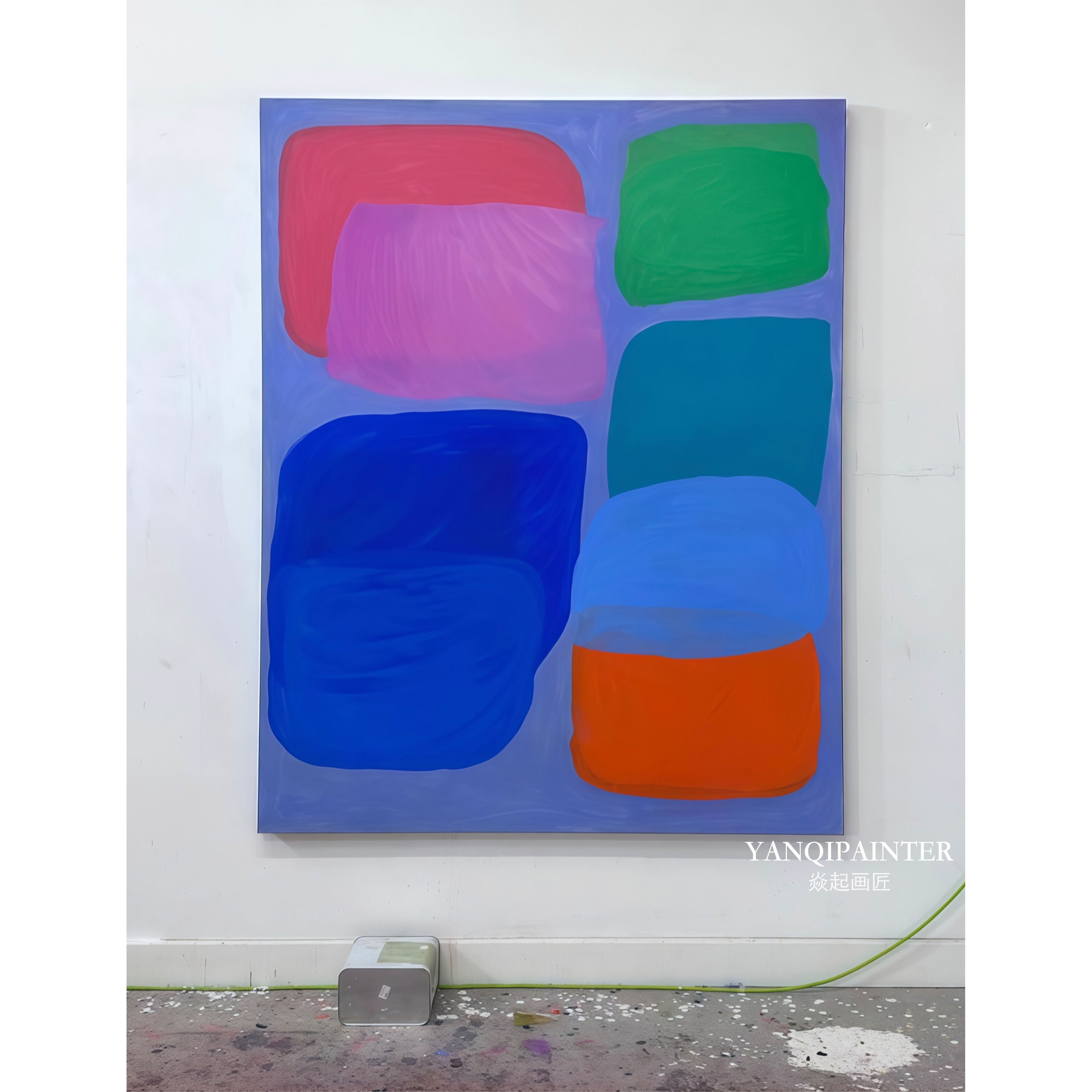 高级感纯手绘油画现代装饰画