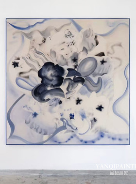 高级感抽象现代纯手绘重工油画