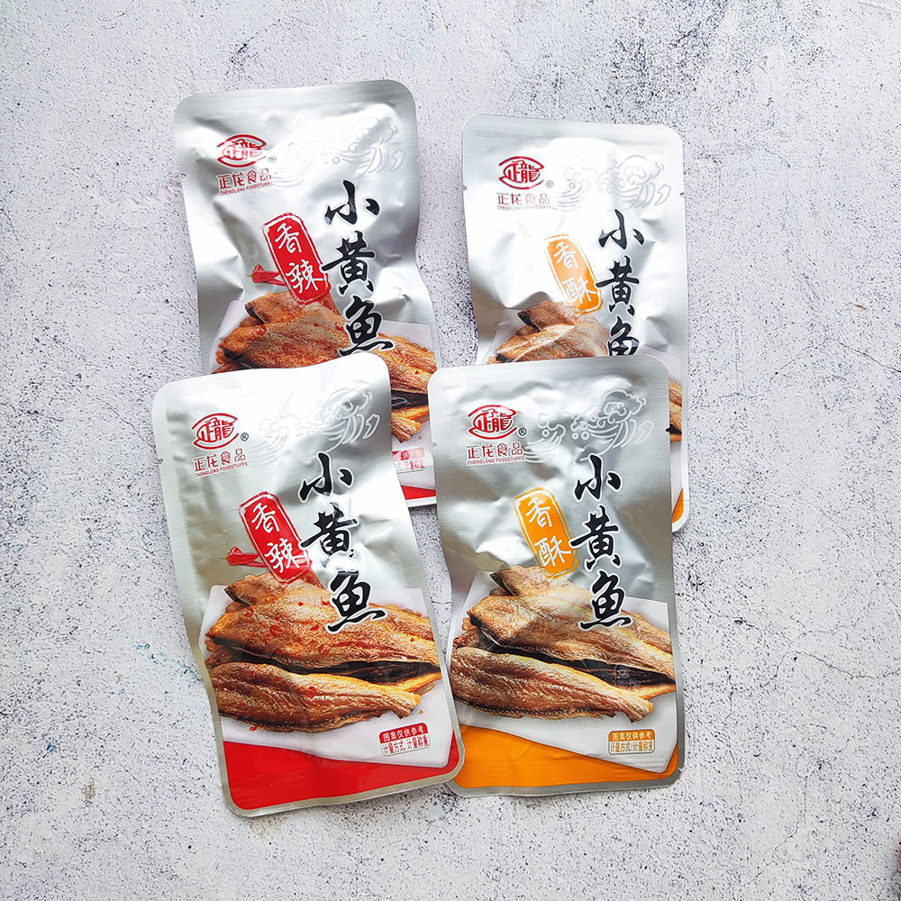 7月正龙香酥小黄鱼香辣味即食手撕小黄鱼小包装零食品袋装