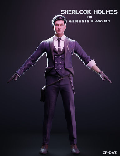 daz资源  Sherlock Holmes  卡通男性 含体型,服装,发型[非IM]