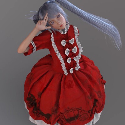 DAZ资源dForce European Style Dress for G8F连衣裙 (仅服装) IM