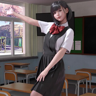 Style DAZ资源 G8F女学生校服 仅服装 for dForce Dress