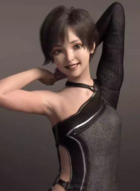 DAZ资源 Hong and Her Expressions G8.1F 短发女孩 (仅体型) IM