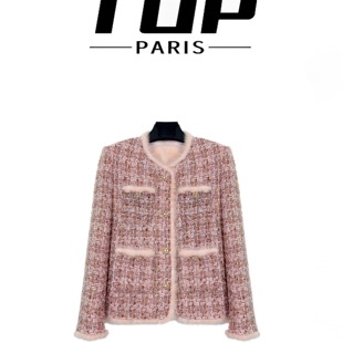 TOP 名媛小香风粗花呢羽绒外套1377 粉黛佳人