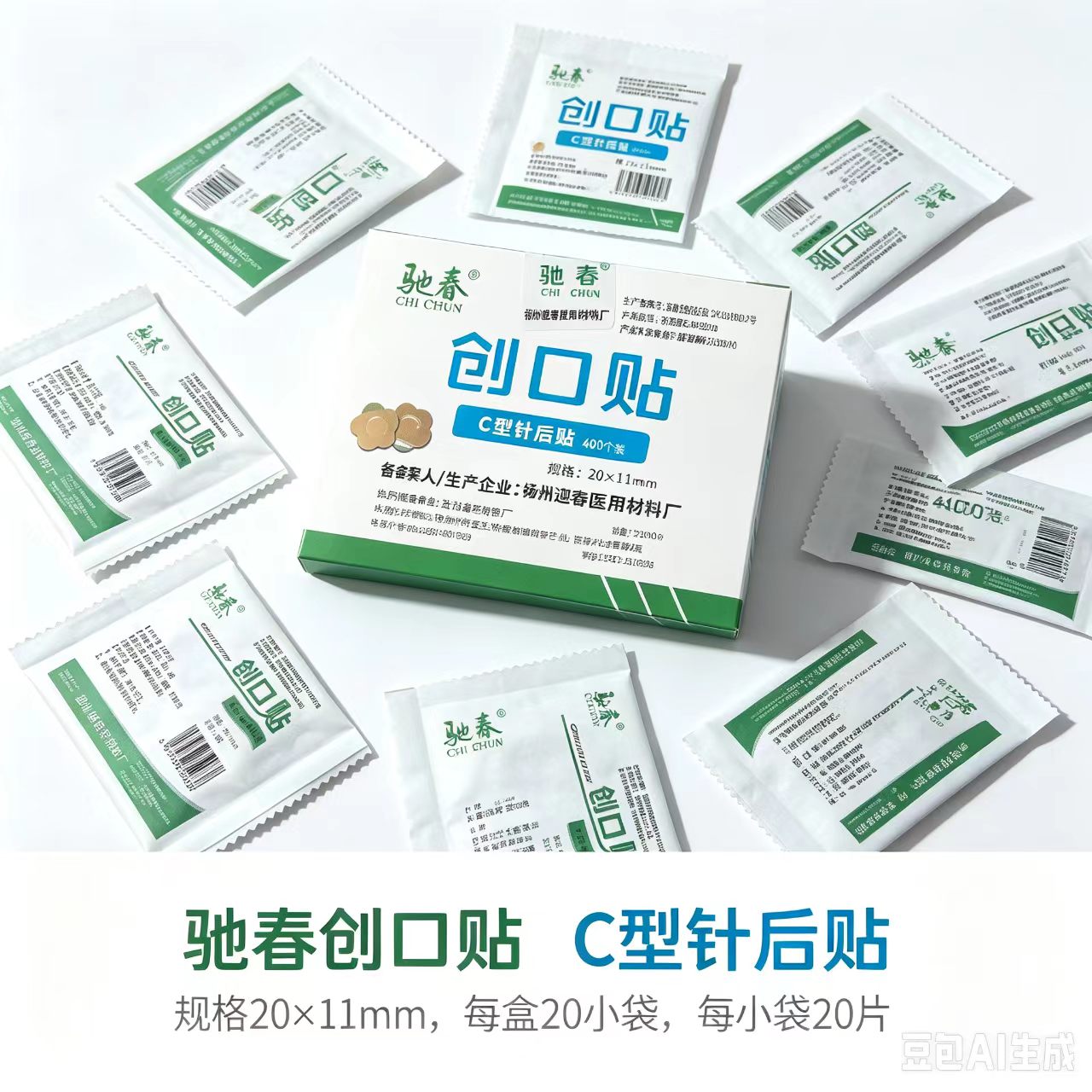 小号圆形敷料贴创可贴医用防水透气伤口止血贴疫苗针眼埋线针后贴