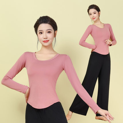 新款练功服上衣现代舞长袖女中国古典舞舞蹈服夏季形体艺考跳舞衣