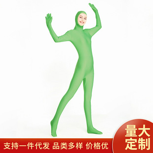 绿屏隐身衣成人全包紧身衣露脸连体衣影视特效拍摄抠像背景变身服