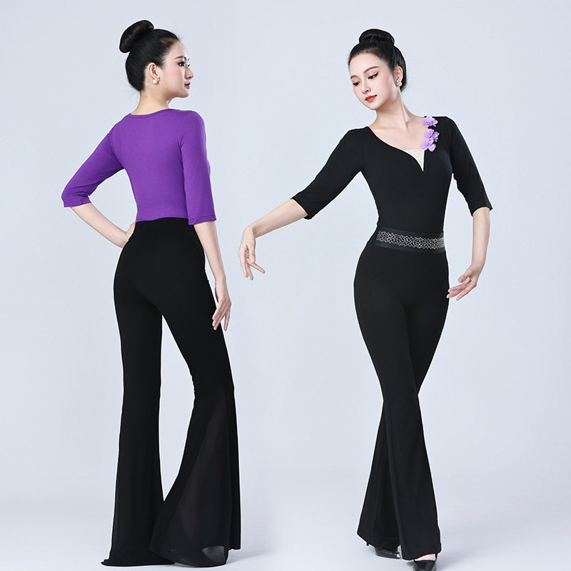 形体拉丁舞训练连体服2026新款上衣高级感导师气质模特走秀练功服