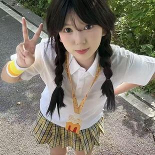 简约刺绣修身 正肩POLO领衫 新款 翻领短袖 显瘦上衣潮 T恤女2025夏季