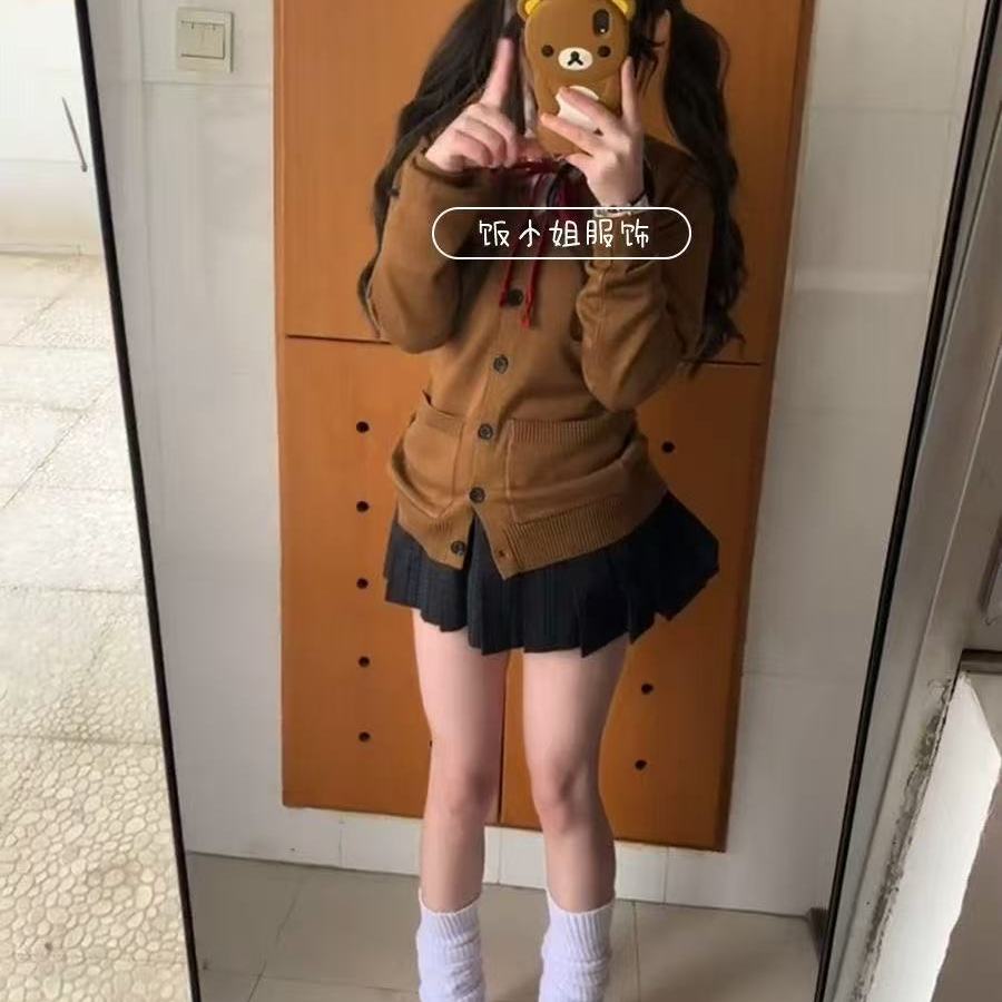 JK制服针织衫毛衣校供感衬衫格裙