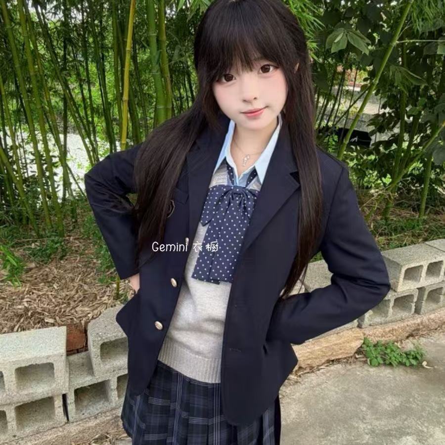 学院风JK制服纯色水手衬衫西装