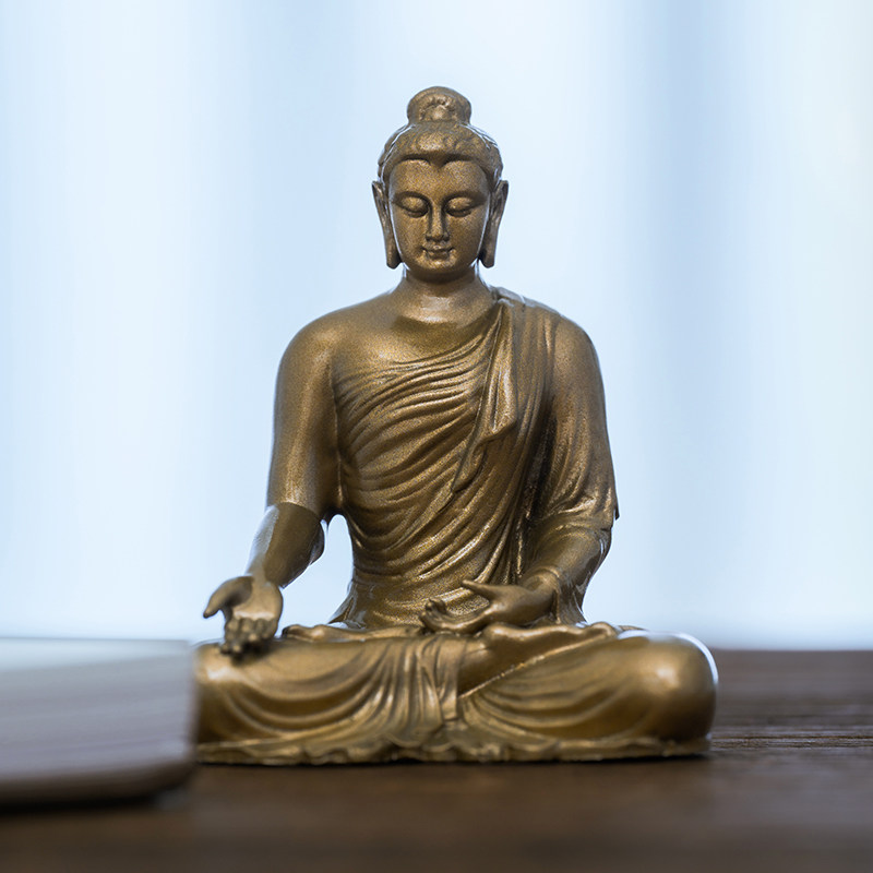 三宝佛佛像一套阿弥陀佛佛像摆件家用精致随身佛禅意茶空间装饰品