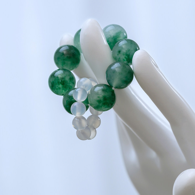 水草玉髓小手捻跑环绕指柔手串指尖文创文玩念珠女男款把件手机链