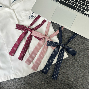 波点细长柄免打领结JK制服学生学院风日系蝴蝶结领花 梦见电子兔
