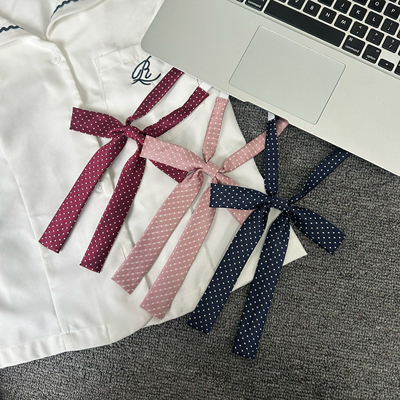 梦见电子兔 波点细长柄免打领结JK制服学生学院风日系蝴蝶结领花