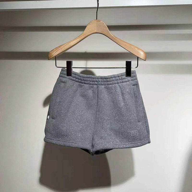 大王洒金短裤女2025夏季新款高腰显瘦直筒印花闪粉运动休闲卫裤潮,女装/女士精品,休闲裤,淘宝优惠券,粉丝福利购,淘宝优惠卷