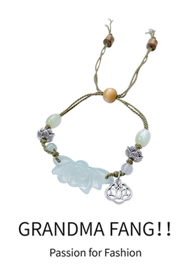 方奶奶新中式古风编织莲花手链女