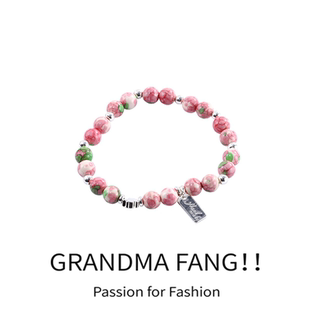 方奶奶  可爱樱花粉寿山石手链女网红闺蜜手串2025年新款串珠手饰