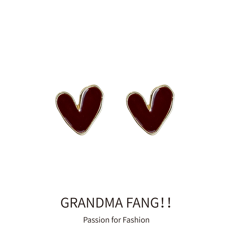 爱心耳钉银针女耳饰品防过敏