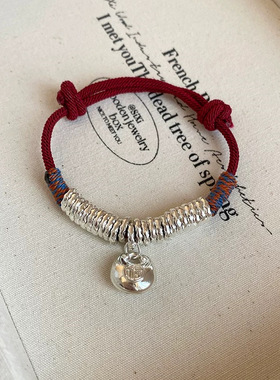 方奶奶小红书爆款白铜小胖福手链女款红绳手链招财编绳手绳手链