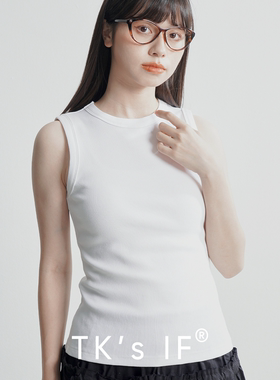 【平川】圆领修身高弹螺纹背心