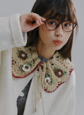 【相馬】四季可搭配手工钩花领子披肩