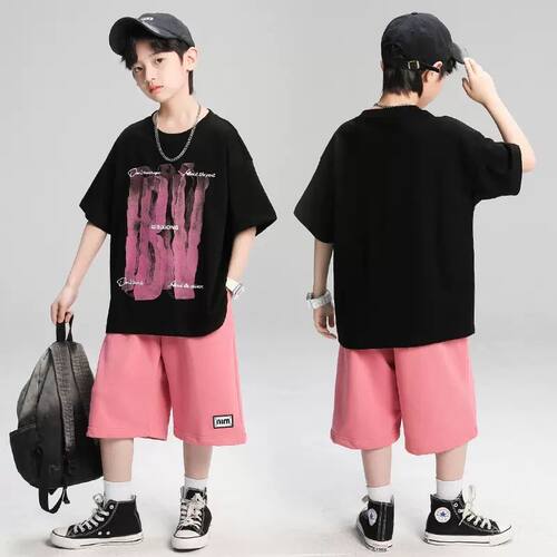 儿童装男童夏装短袖套装2026新款夏季中大童运动薄款夏款帅气时髦