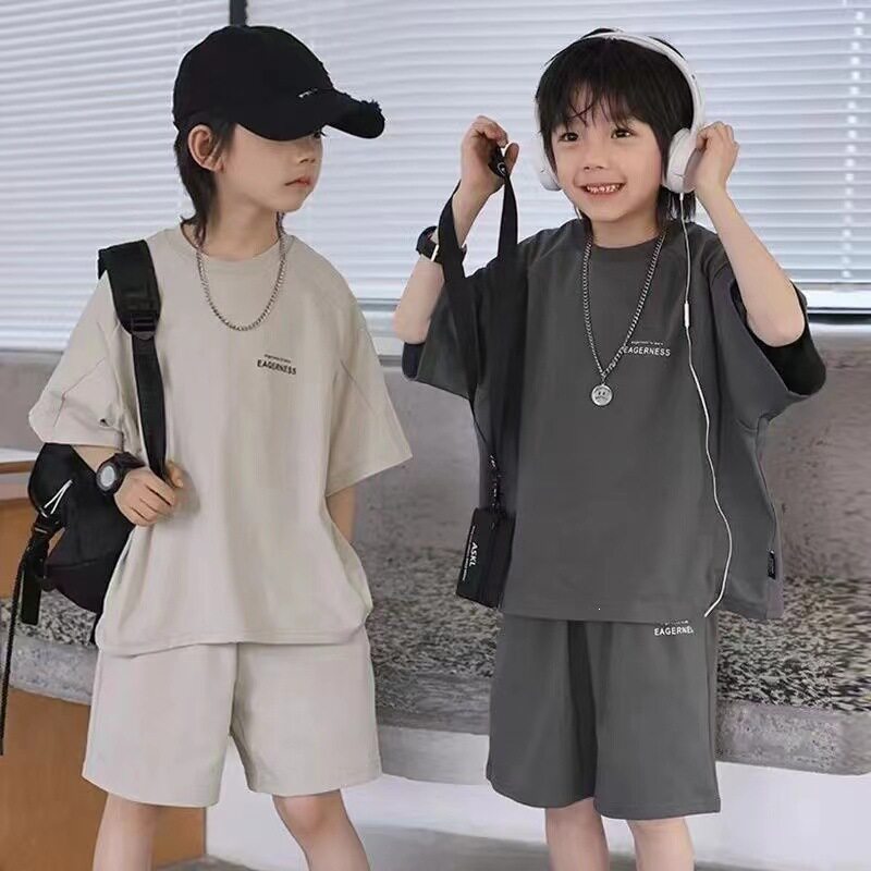 男童夏季休闲套装儿童装时尚宽松运动两件套夏天新款韩版潮流帅气