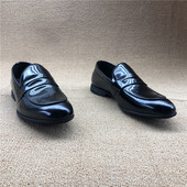 折扣休闲商务单皮鞋 男士 牛漆皮圆头低跟正装 鞋 外贸真皮单鞋 春秋款