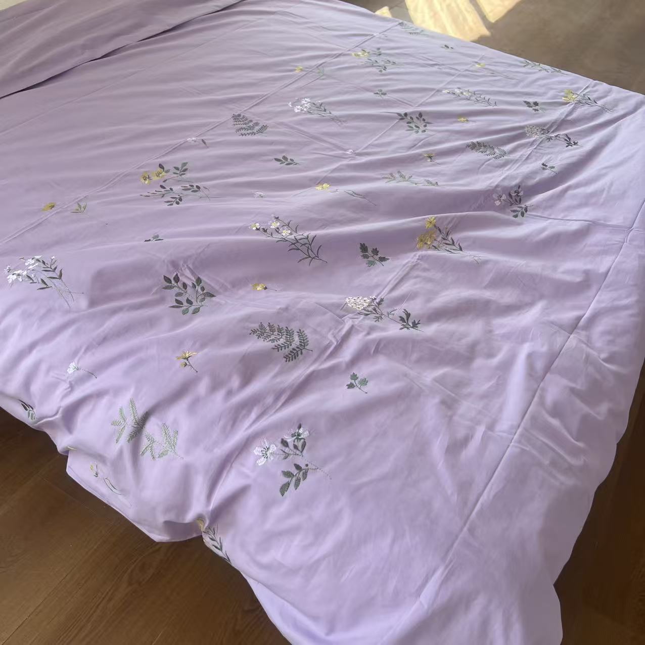 精美鲁绣！外贸出口尾单全棉刺绣被套单件纯棉单双人绣花被罩清仓