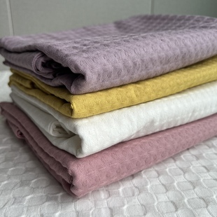 高级感十足!外贸全棉华夫格枕套纯棉蜂巢加厚48*74cm一对装枕袋