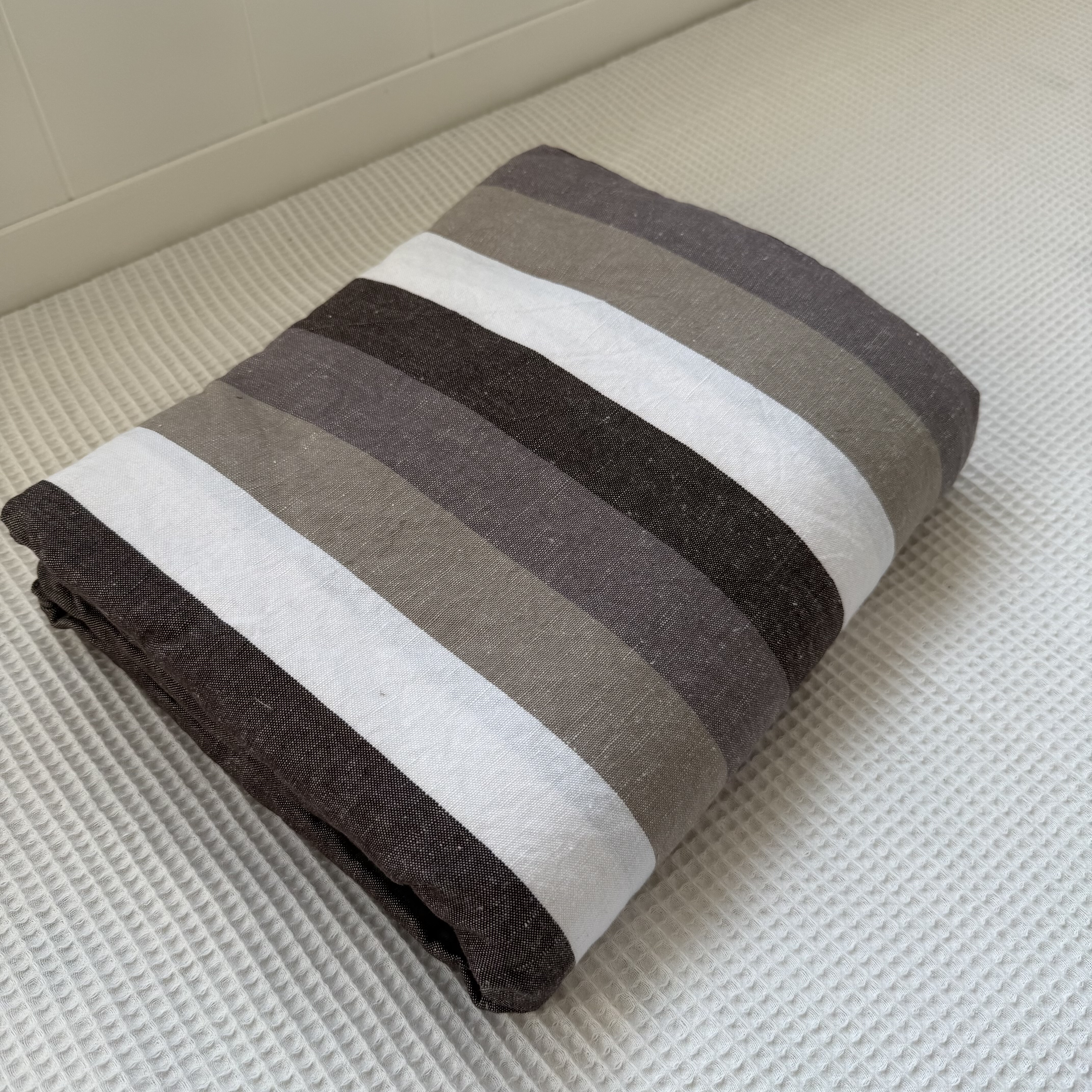 重约3.4斤！80%汉麻20%棉 外贸色织棉麻床单件酵素水洗双人睡单