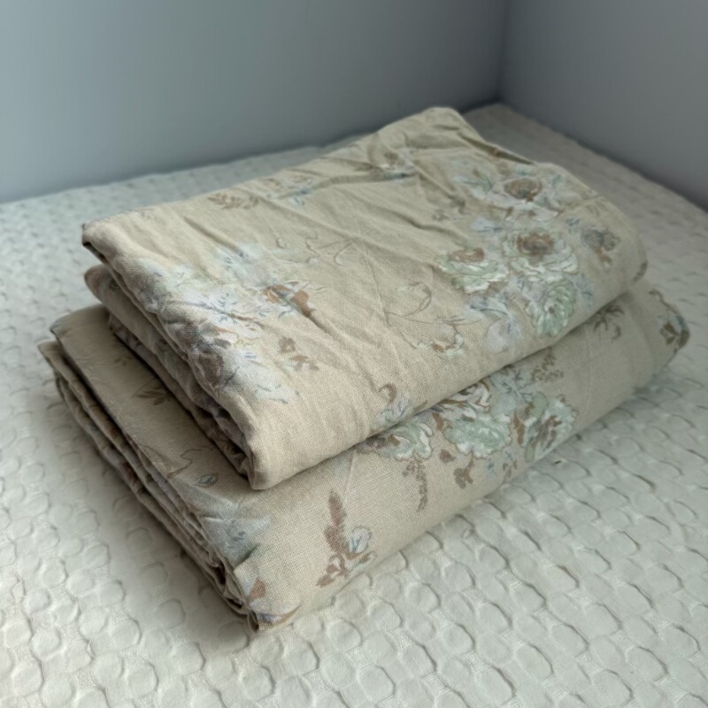 仅50套！卖完下架！外贸100%汉麻床单单件纯麻双人枕套睡单三件套