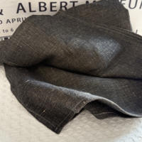 The dry spinning process is more primitive and rough! A thick rectangular tablecloth made of single-color woven linen for export thumbnail 4