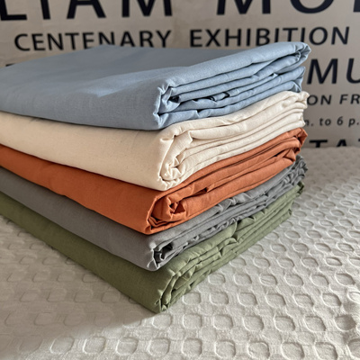 大公司面料！精梳纱线外贸尾单全棉床单单价纯棉双人纯色睡单清仓