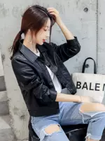 2019 mực mới màu đen ngọc bích giản dị oversize retro slim đẹp trai rửa sạch áo khoác da nữ sang trọng - Quần áo da áo khoác da nữ cao cấp