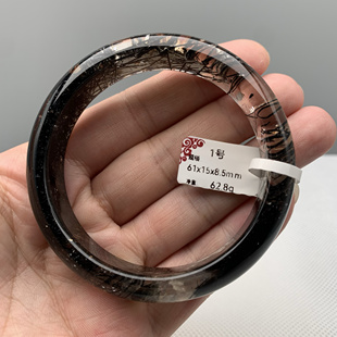 新品天然黑发晶手镯女士发晶手镯女款黑发手镯一图一物天然黑发晶