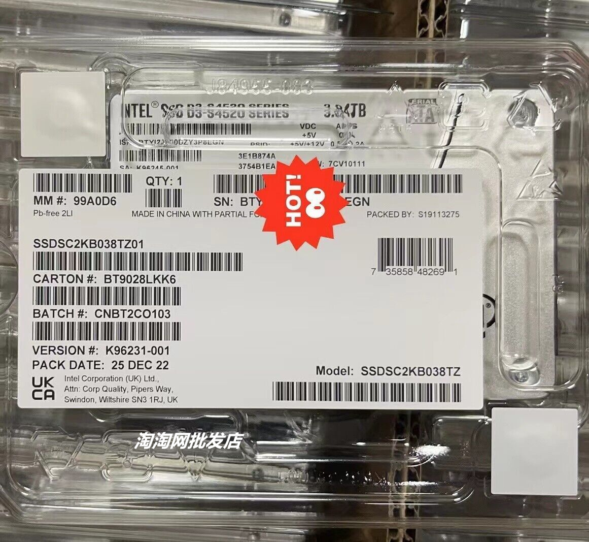 DELL 浪潮 IBM 联想 3.84TB SATA 6G 2.5寸企业级服务器固态硬盘 电脑硬件/显示器/电脑周边 固态硬盘 原图主图