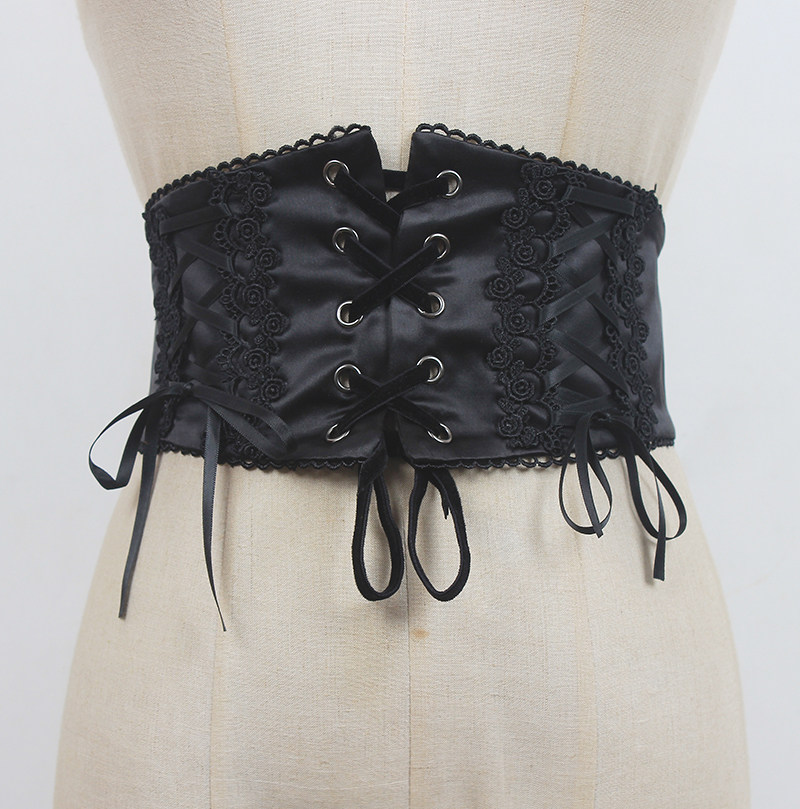 thumbnail for Japanese soft girl Harajuku Gothic punk Lolita girl all-match belt hollow cross strap girdle