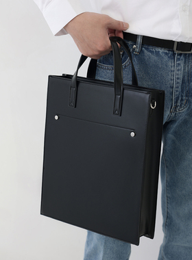 韩国新款通勤托特包男女通用简约风单肩斜挎电脑包商务手提公文包