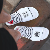 夏季 陈冠希潮牌港风ins魔术贴一字拖 男生外穿白色拖鞋 男凉鞋 个性